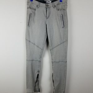Paige Moto Skinny Jeans Gray Size 31